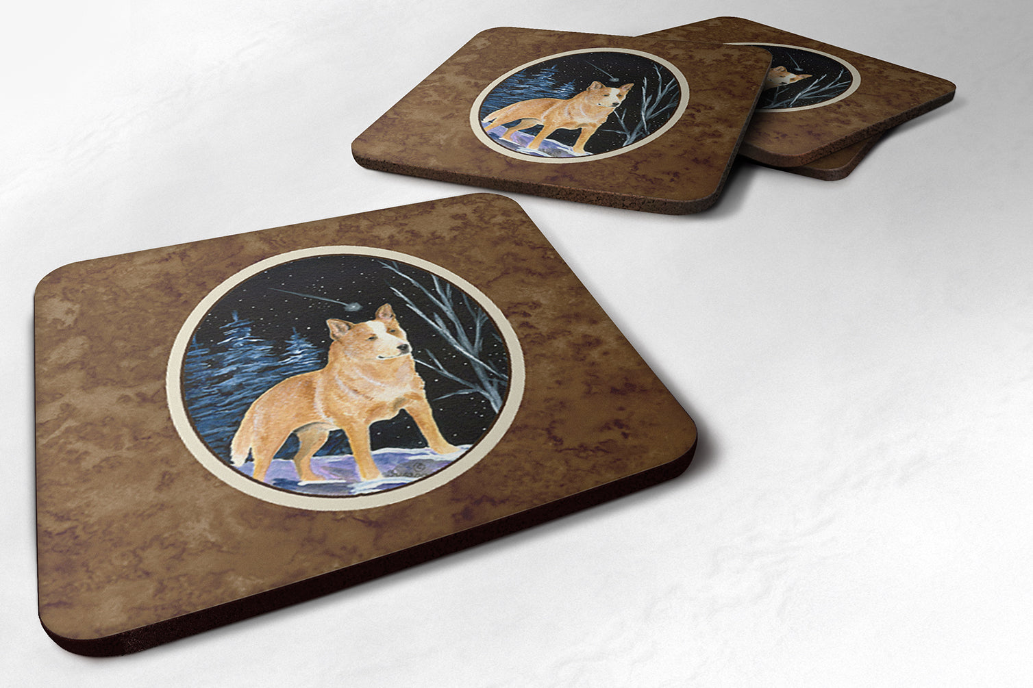 Starry Night Australian Cattle Dog Foam Coasters Set of 4 - the-store.com