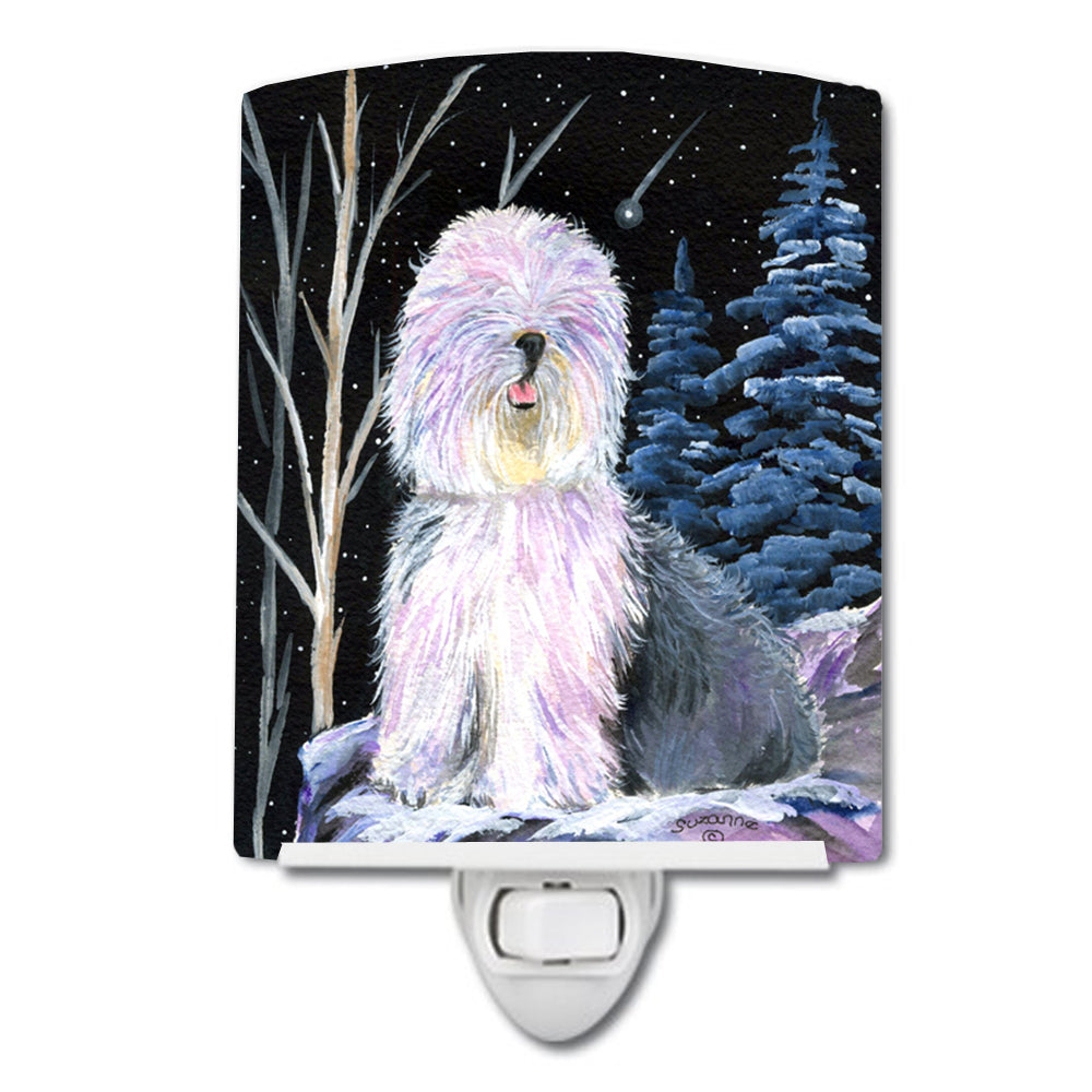 Starry Night Old English Sheepdog Ceramic Night Light SS8409CNL - the-store.com