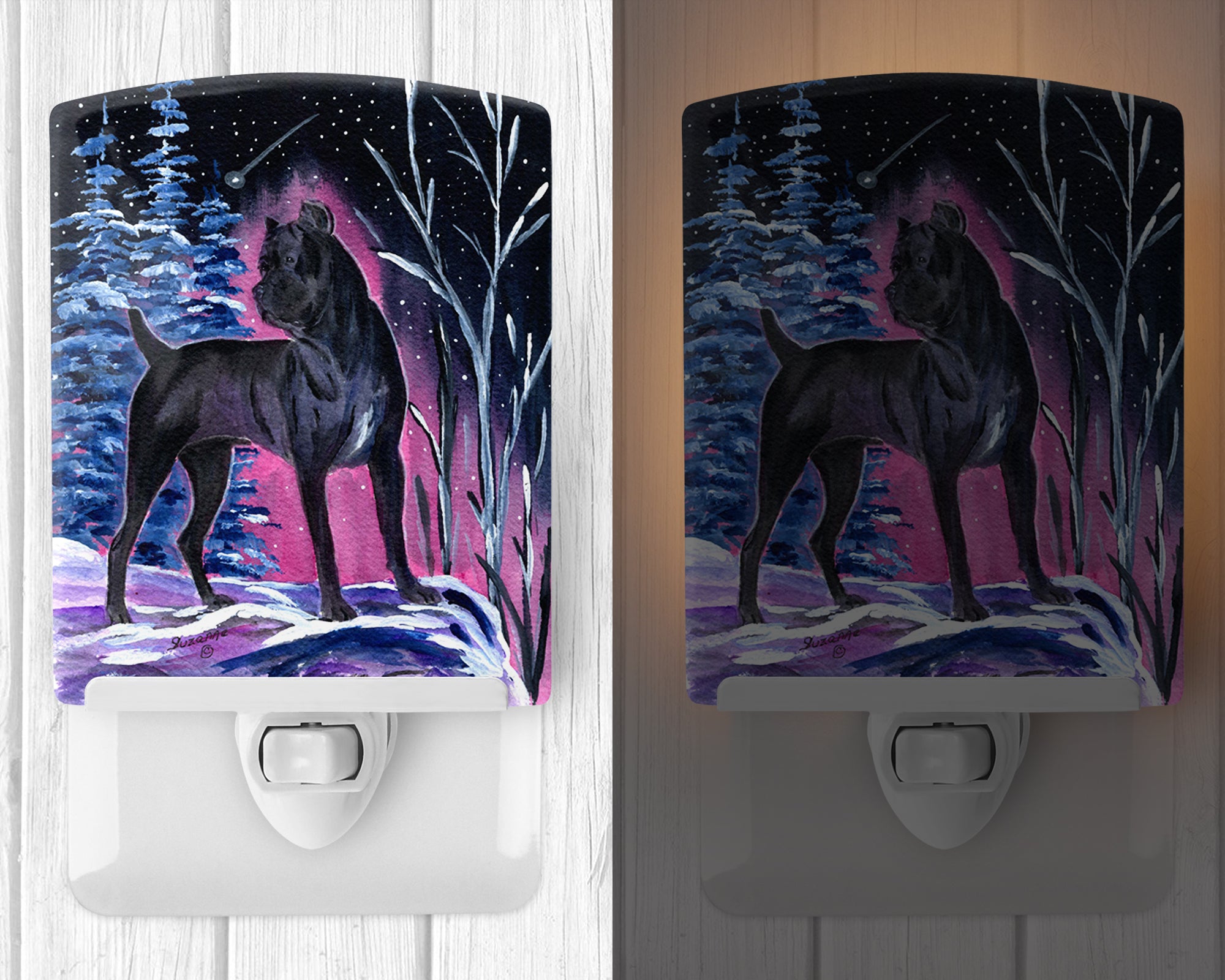 Starry Night Cane Corso Ceramic Night Light SS8410CNL - the-store.com