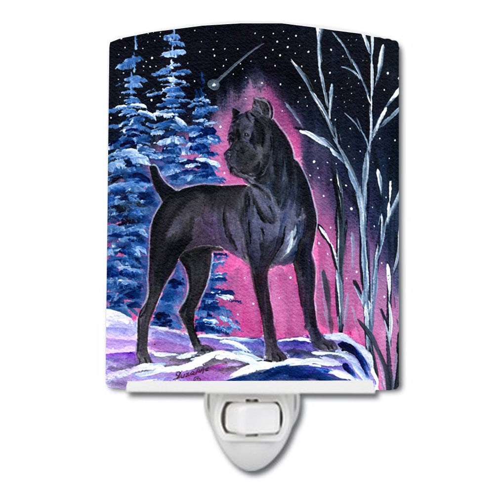 Starry Night Cane Corso Ceramic Night Light SS8410CNL - the-store.com