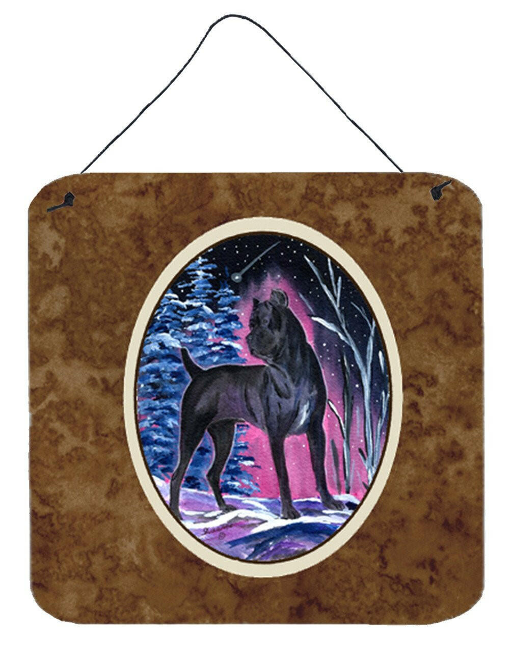 Starry Night Cane Corso Aluminium Metal Wall or Door Hanging Prints by Caroline's Treasures