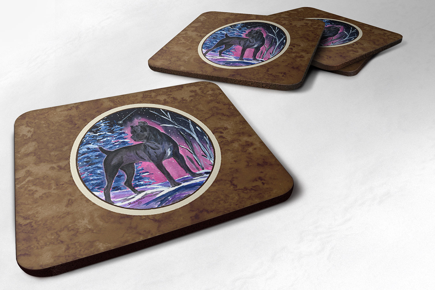 Starry Night Cane Corso Foam Coasters Set of 4 - the-store.com