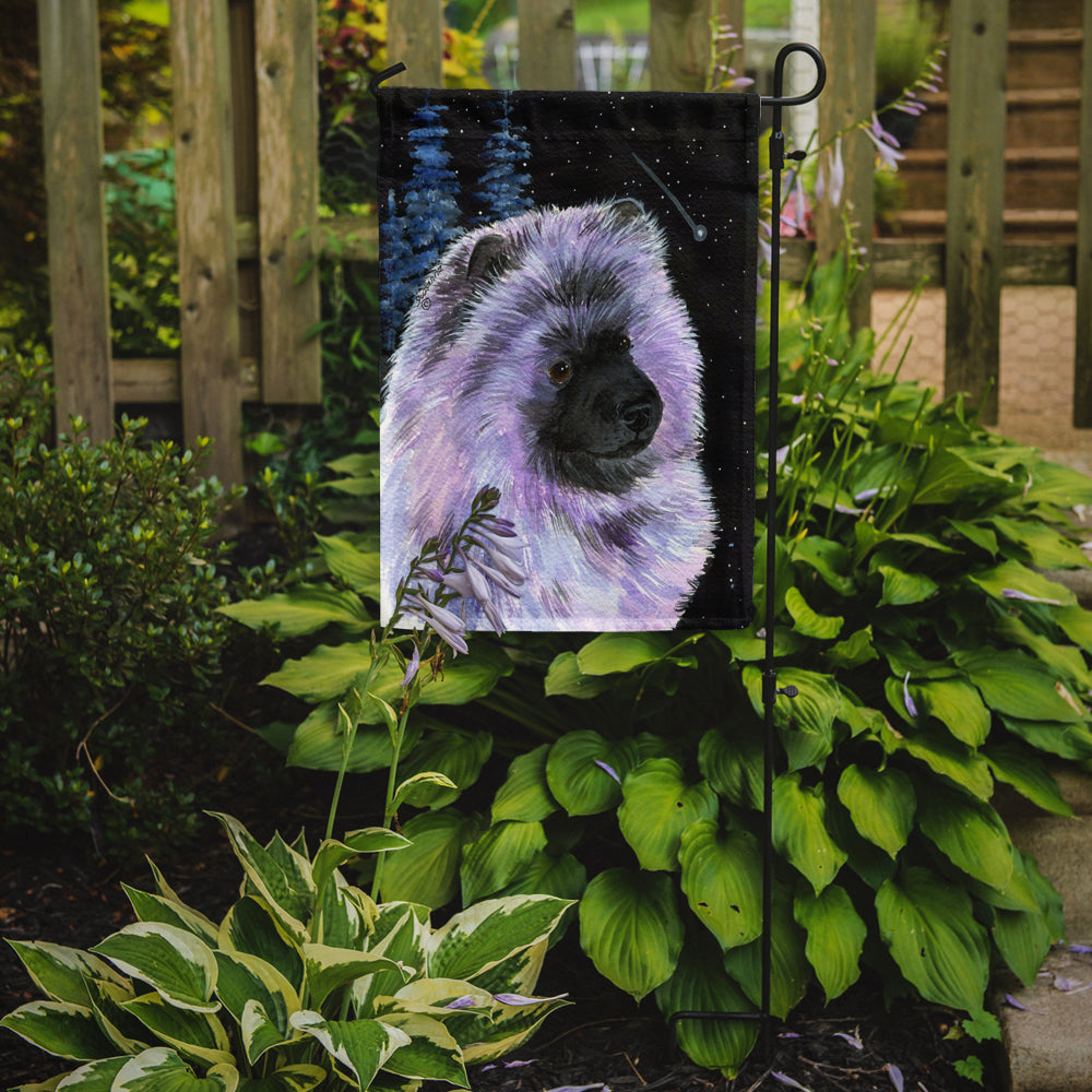 Starry Night Keeshond Flag Garden Size.