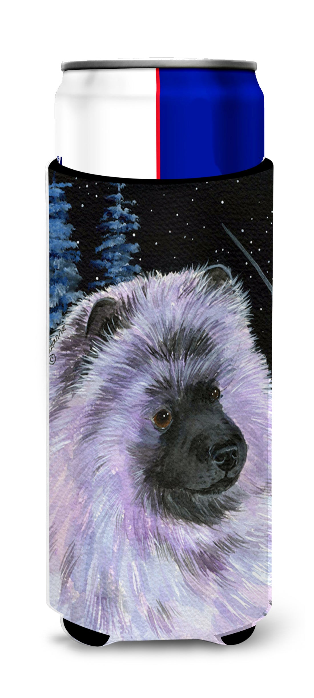 Starry Night Keeshond Ultra Beverage Insulators for slim cans SS8412MUK.