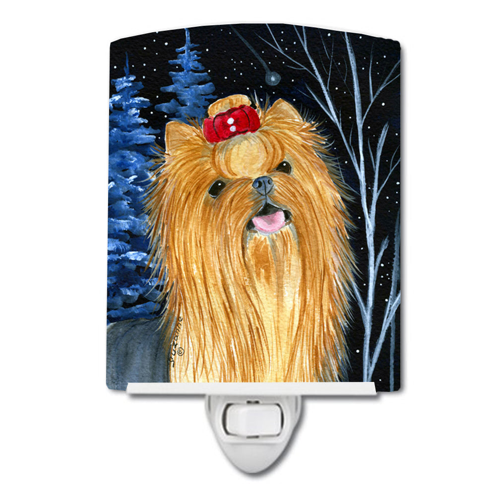 Starry Night Yorkie Ceramic Night Light SS8413CNL - the-store.com