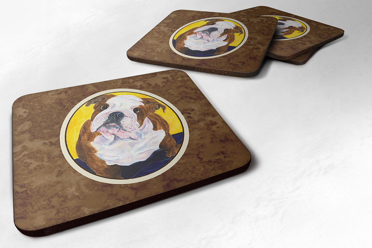 Set of 4 English Bulldog Foam Coasters - the-store.com