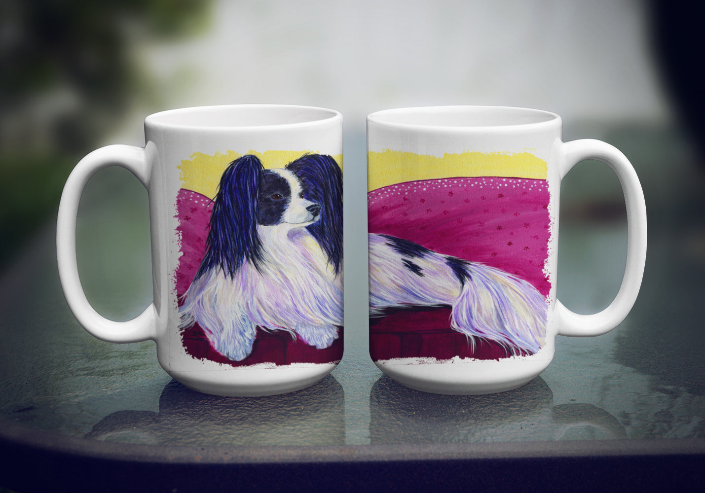 Papillon Dishwasher Safe Microwavable Ceramic Coffee Mug 15 ounce SS8416CM15  the-store.com.