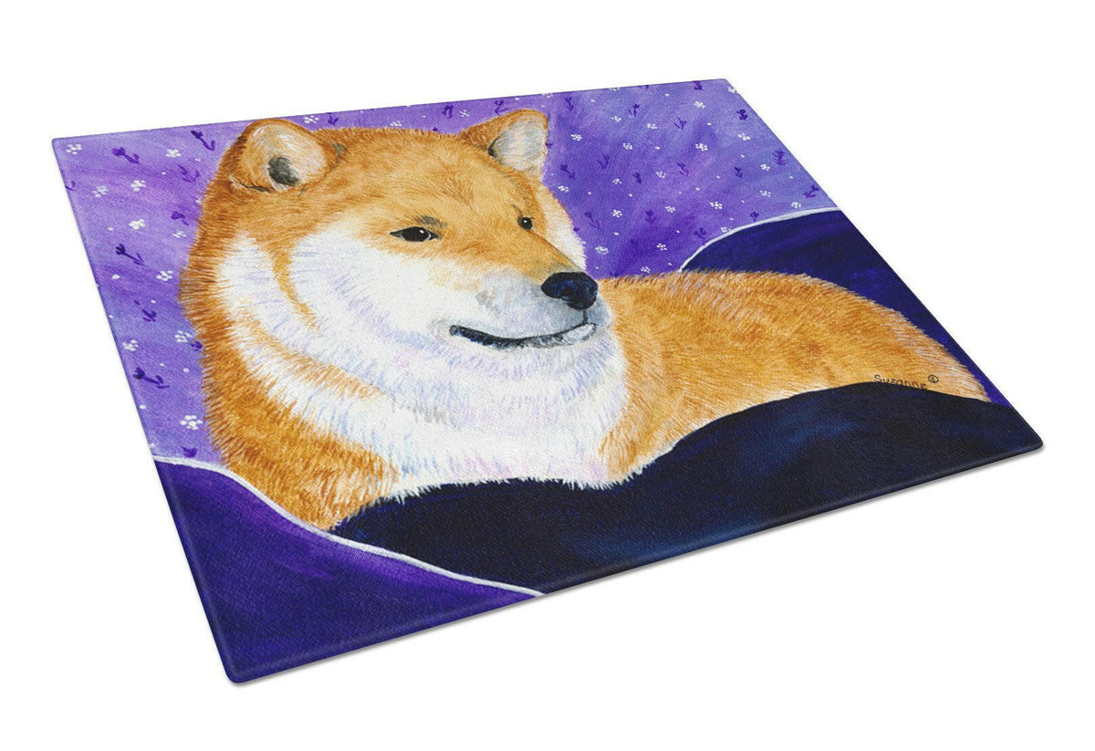 Shiba Inu Glass Cutting Board Large by Caroline&#39;s Treasures