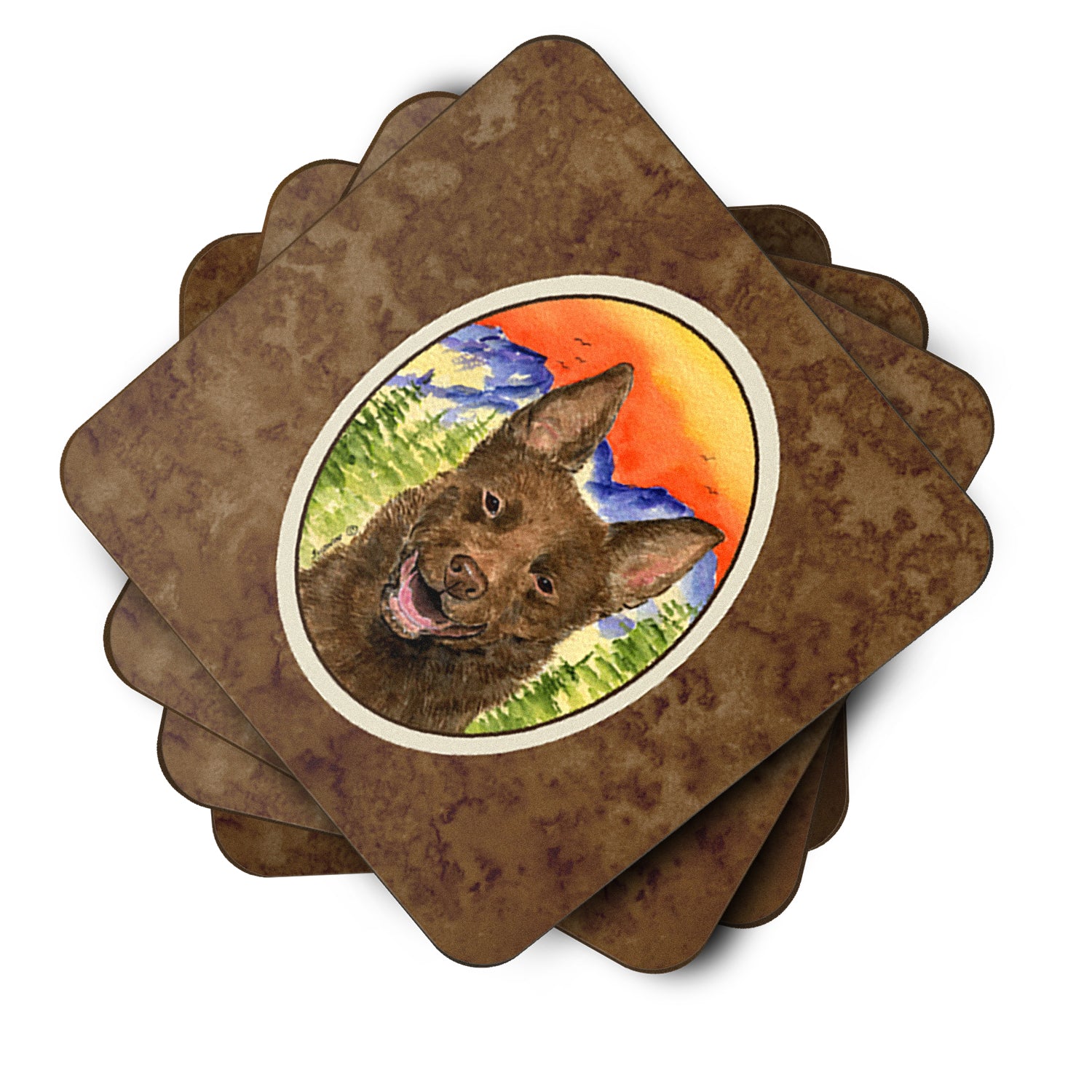 Set of 4 Australian Kelpie Foam Coasters - the-store.com