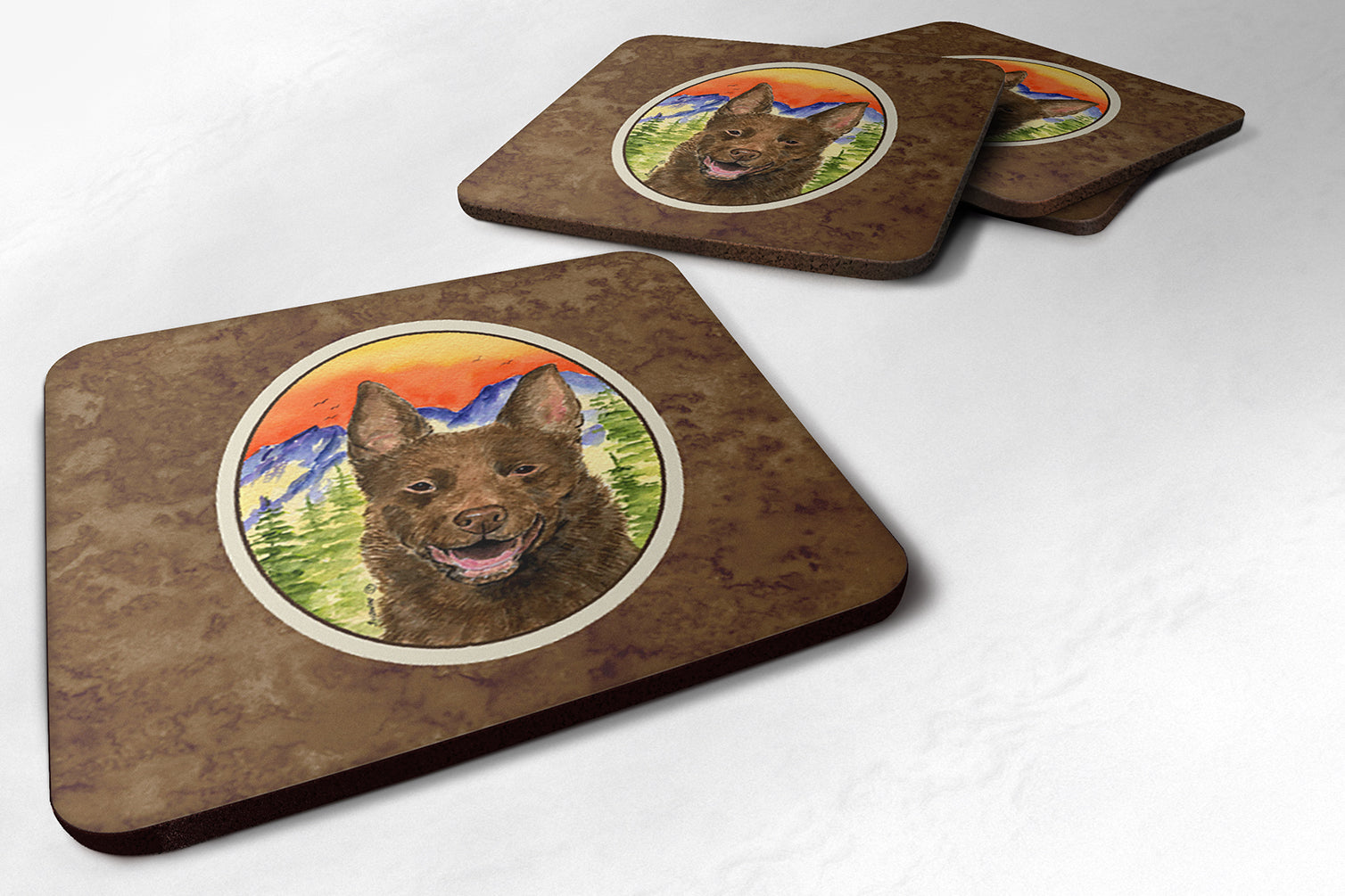 Set of 4 Australian Kelpie Foam Coasters - the-store.com