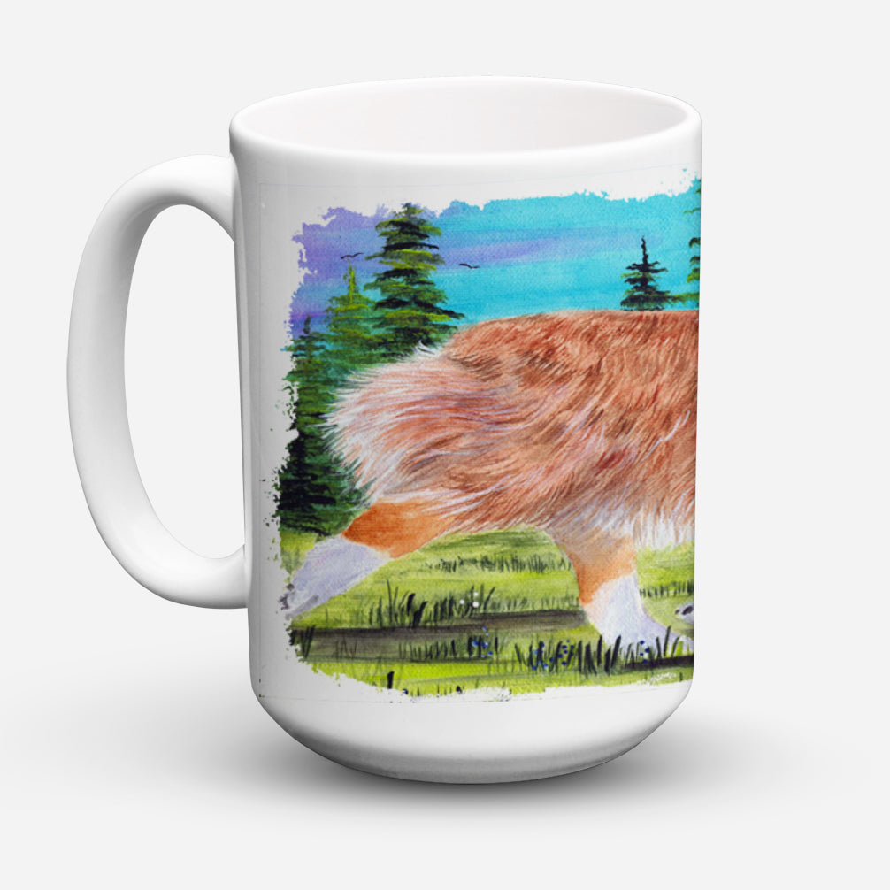 Australian Shepherd Dishwasher Safe Microwavable Ceramic Coffee Mug 15 ounce SS8423CM15  the-store.com.