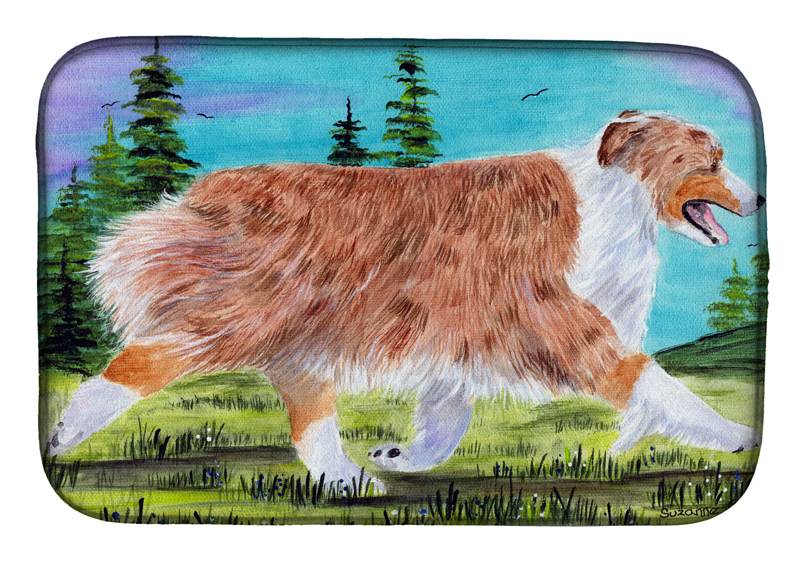 Australian Shepherd Dish Drying Mat SS8423DDM  the-store.com.