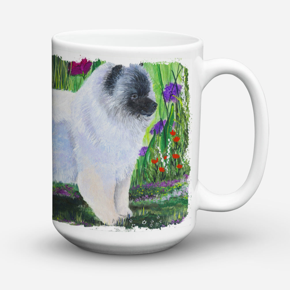 Keeshond Dishwasher Safe Microwavable Ceramic Coffee Mug 15 ounce SS8424CM15  the-store.com.