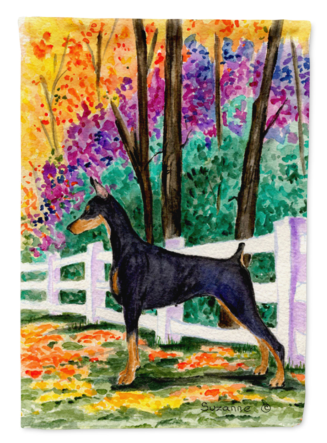 Doberman Flag Canvas House Size  the-store.com.