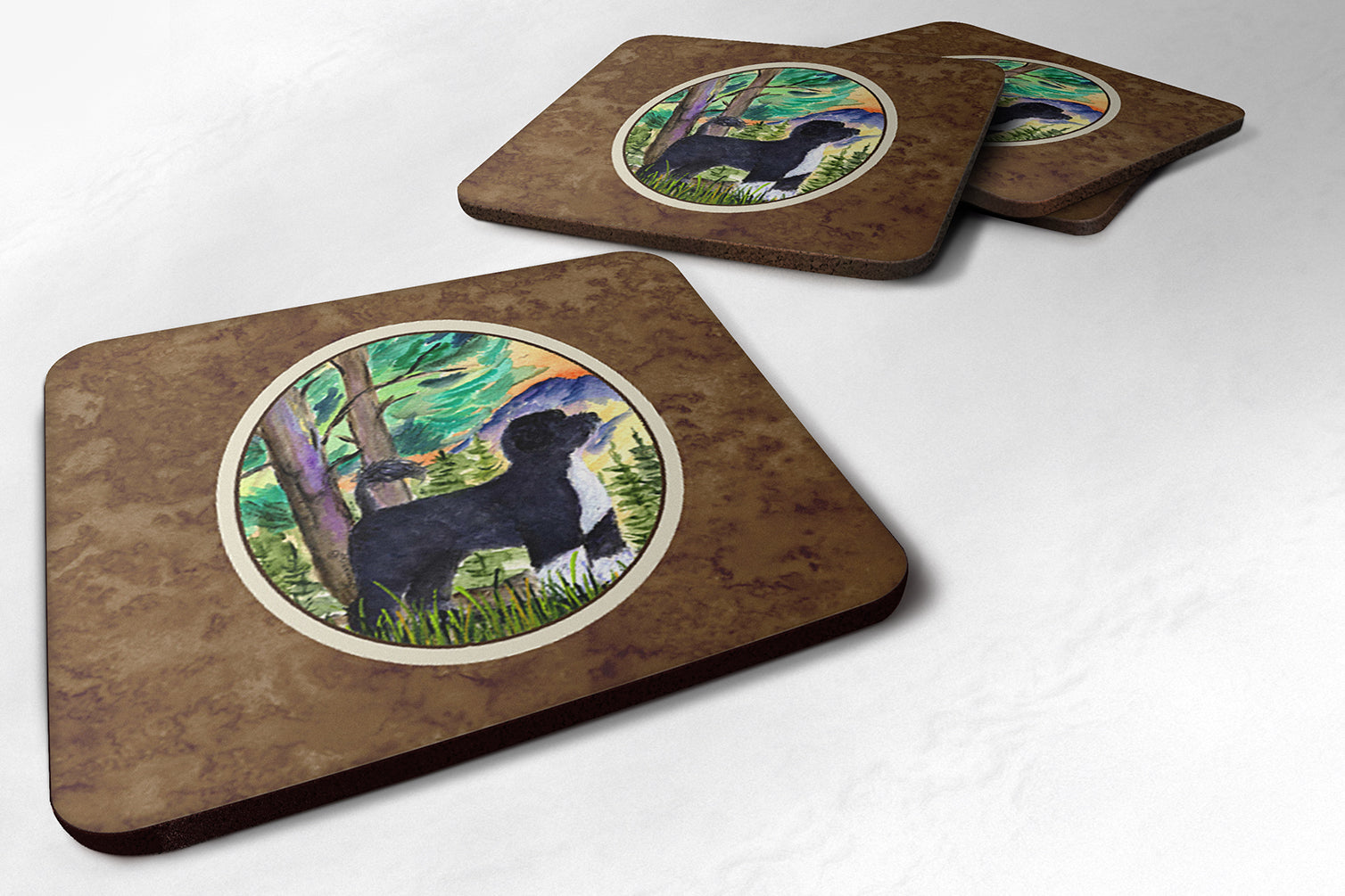 Set of 4 Portuguese Water Dog Foam Coasters - the-store.com