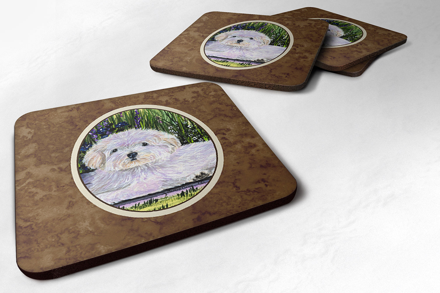 Set of 4 Coton de Tulear Foam Coasters - the-store.com