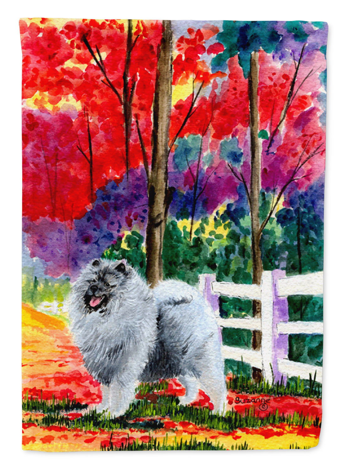 Keeshond Flag Canvas House Size  the-store.com.