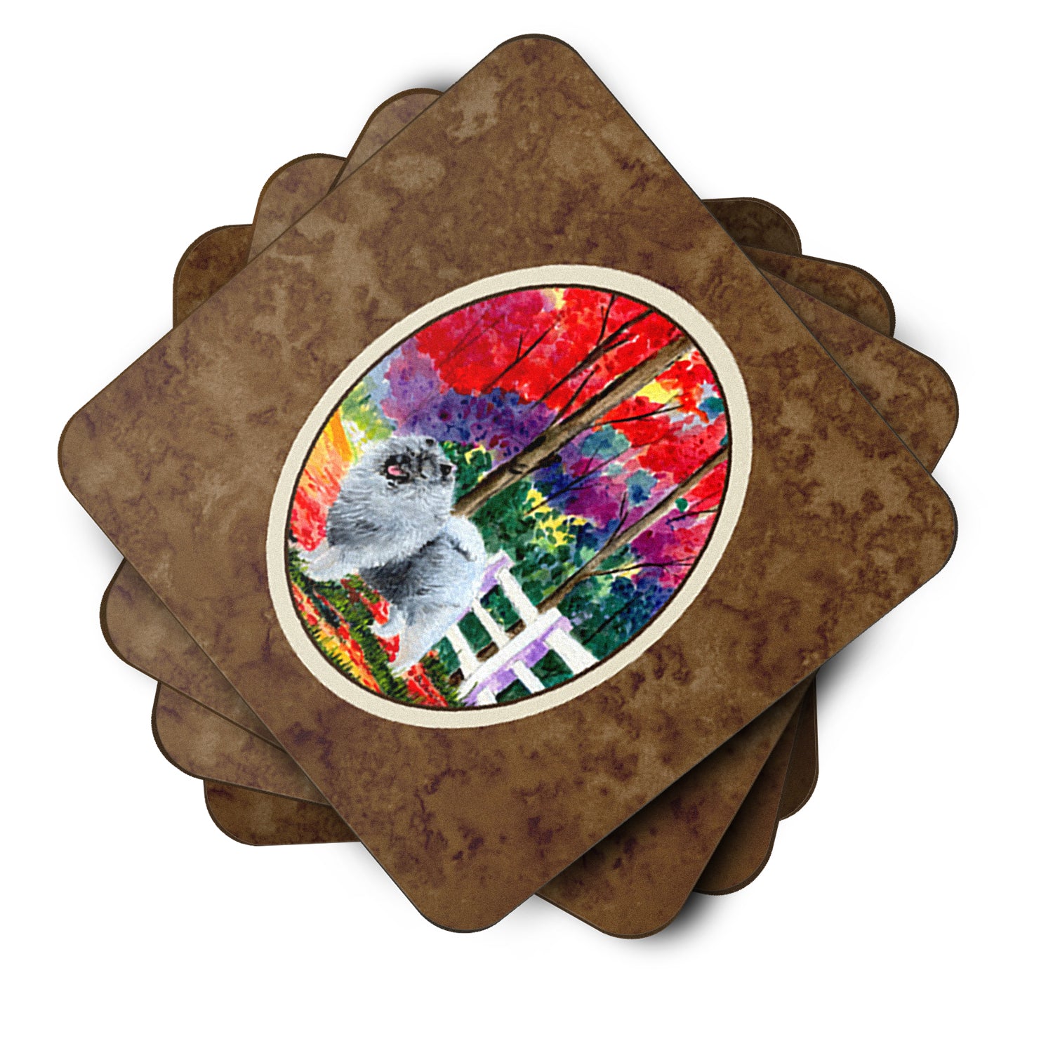 Set of 4 Keeshond Foam Coasters - the-store.com