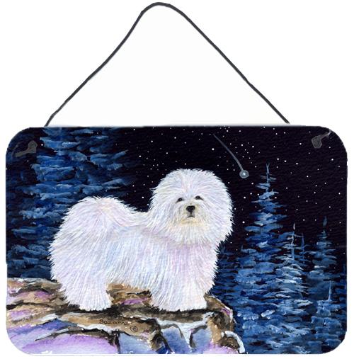 Starry Night Coton de Tulear Indoor Aluminium Metal Wall or Door Hanging Prints by Caroline&#39;s Treasures