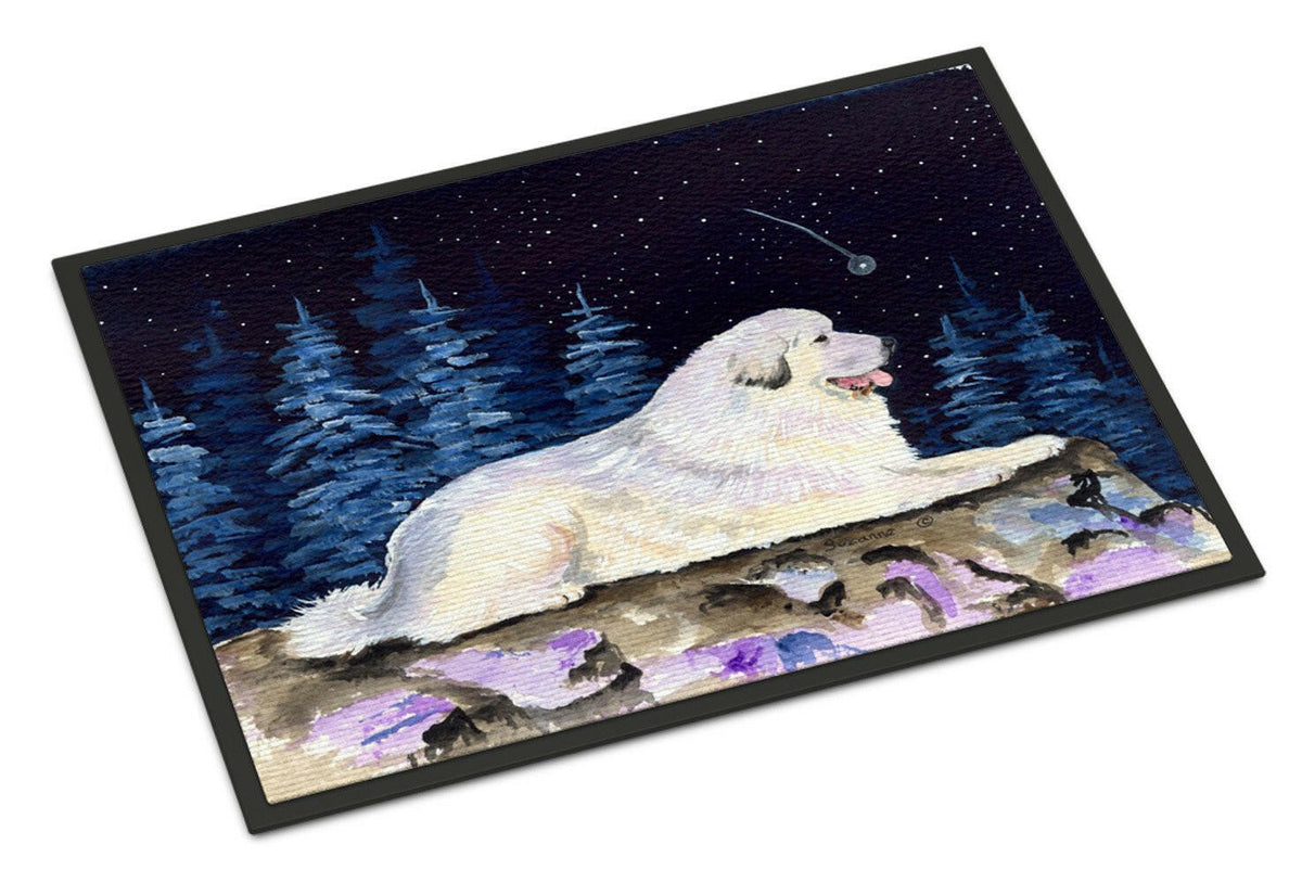 Starry Night Great Pyrenees Indoor or Outdoor Mat 24x36 Doormat - the-store.com