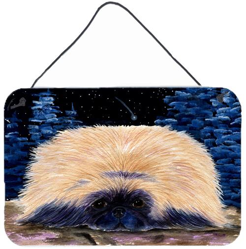 Starry Night Pekingese Indoor Aluminium Metal Wall or Door Hanging Prints by Caroline&#39;s Treasures