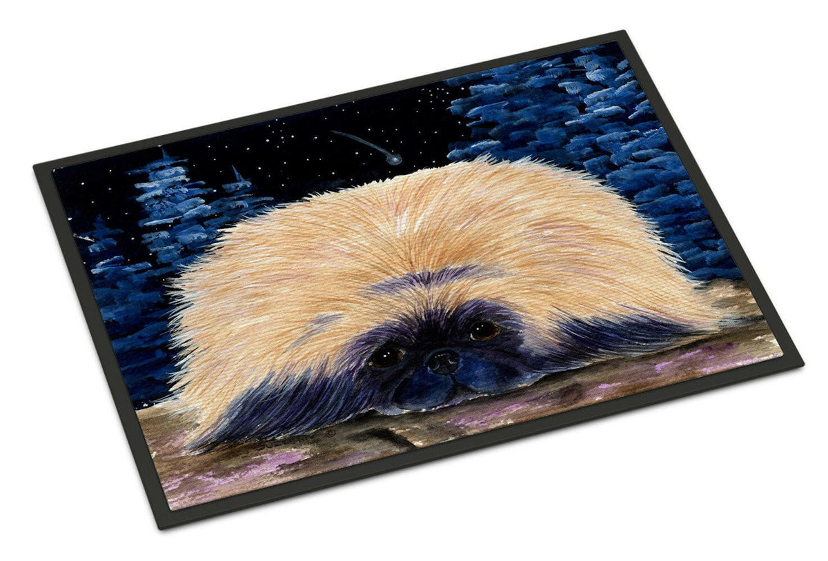 Starry Night Pekingese Indoor Outdoor Mat 18x27 Doormat - the-store.com