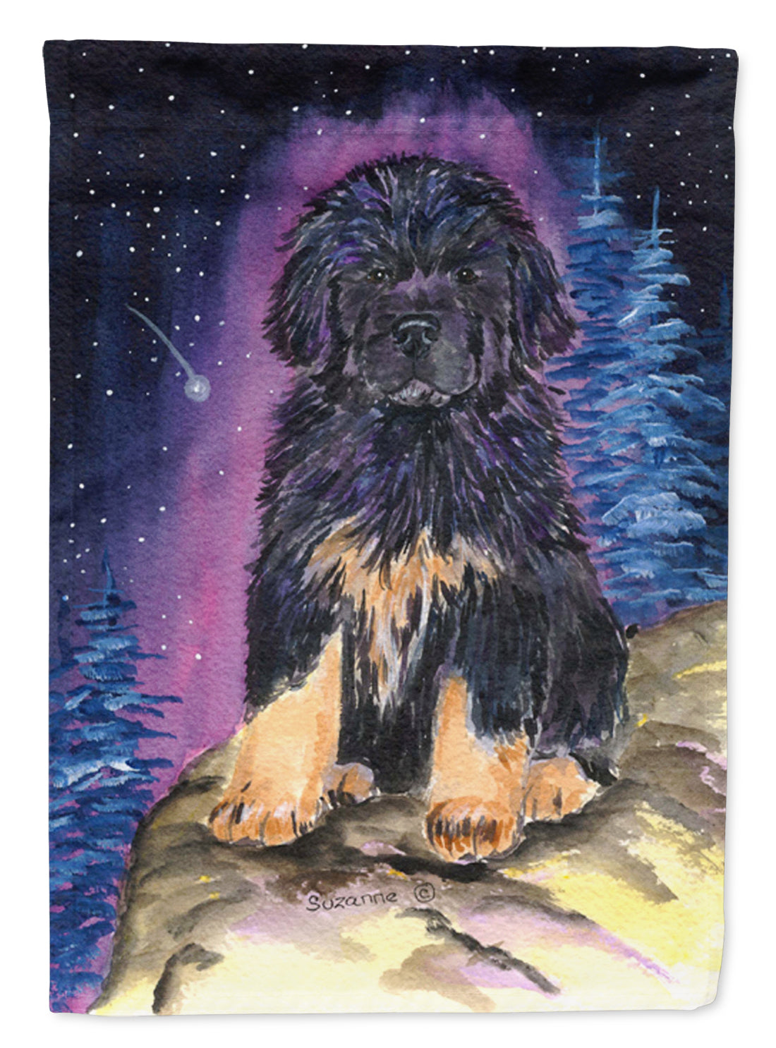 Starry Night Tibetan Mastiff Flag Canvas House Size  the-store.com.