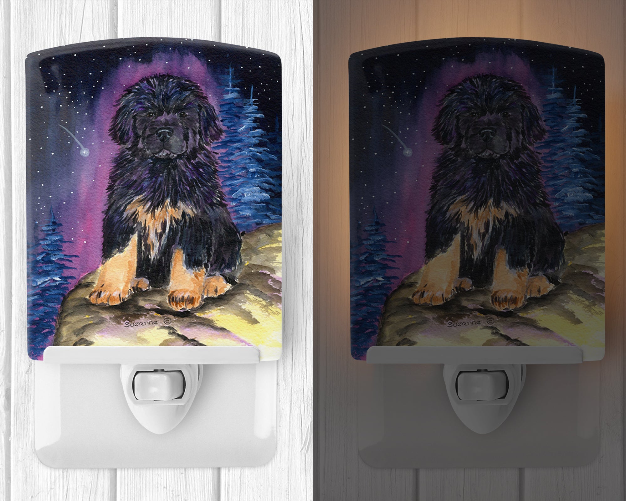 Starry Night Tibetan Mastiff Ceramic Night Light SS8440CNL - the-store.com