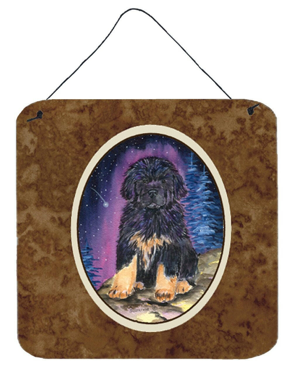 Starry Night Tibetan Mastiff Aluminium Metal Wall or Door Hanging Prints by Caroline's Treasures