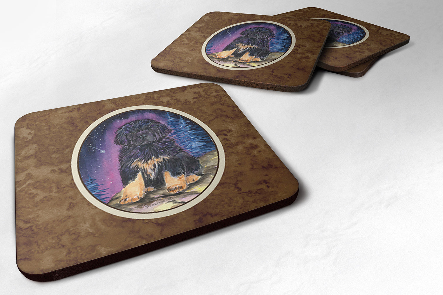 Starry Night Tibetan Mastiff Foam Coasters Set of 4 - the-store.com