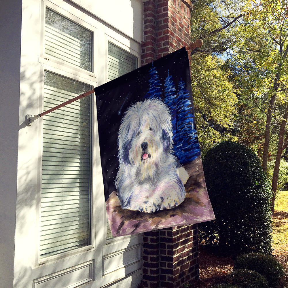 Starry Night Old English Sheepdog Flag Canvas House Size  the-store.com.