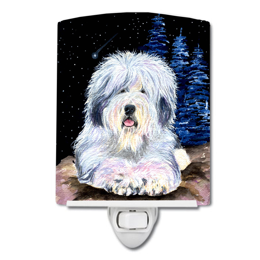 Starry Night Old English Sheepdog Ceramic Night Light SS8443CNL - the-store.com