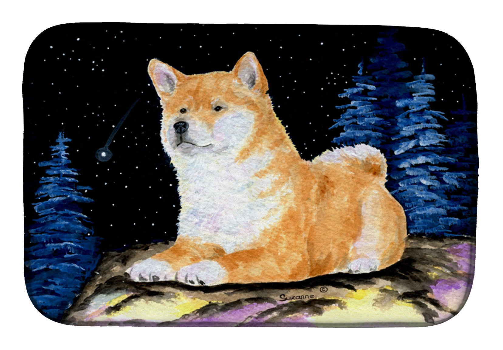 Starry Night Shiba Inu Dish Drying Mat SS8445DDM  the-store.com.