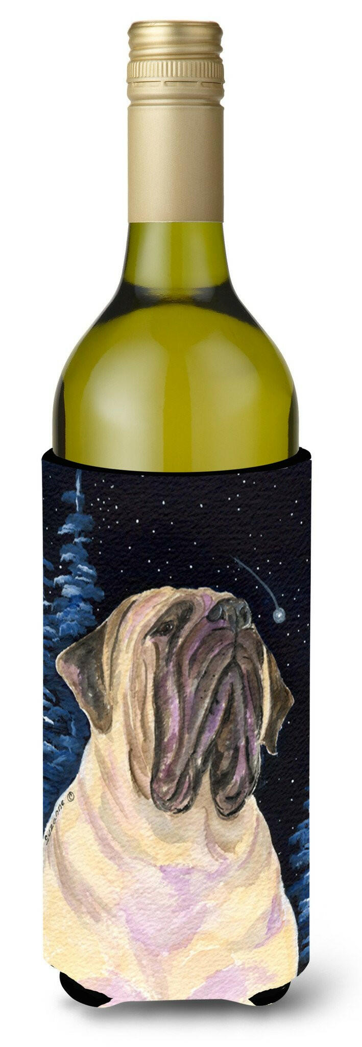 Starry Night Mastiff Wine Bottle Beverage Insulator Beverage Insulator Hugger by Caroline&#39;s Treasures
