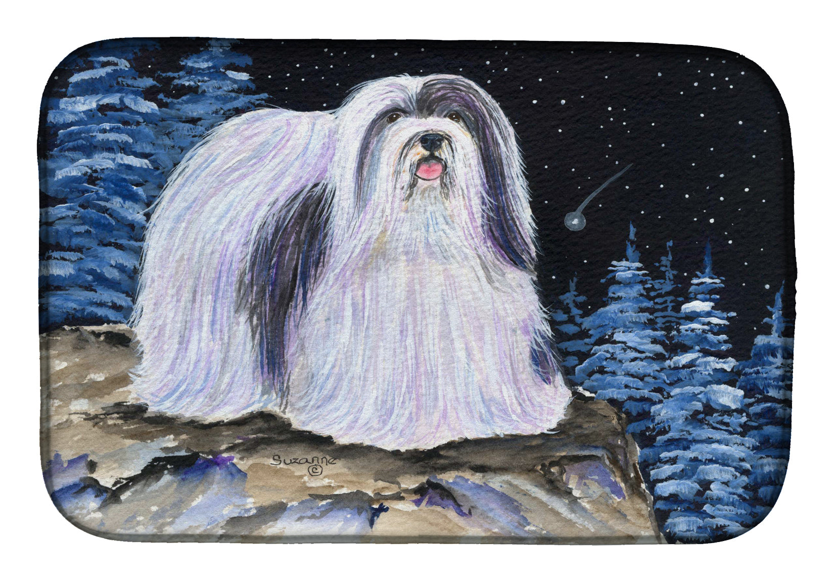 Starry Night Havanese Dish Drying Mat SS8450DDM  the-store.com.