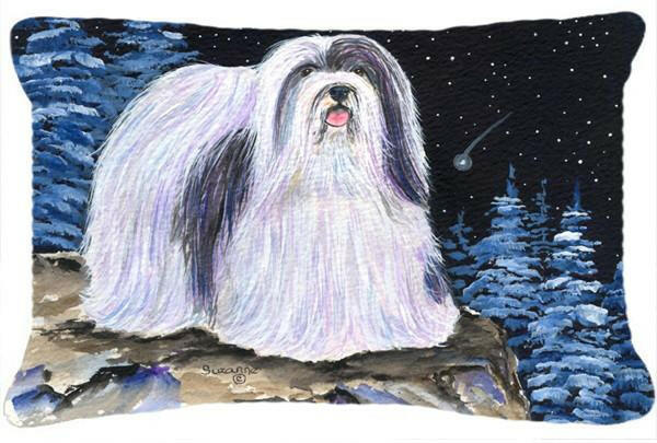 Starry Night Havanese Decorative   Canvas Fabric Pillow by Caroline's Treasures