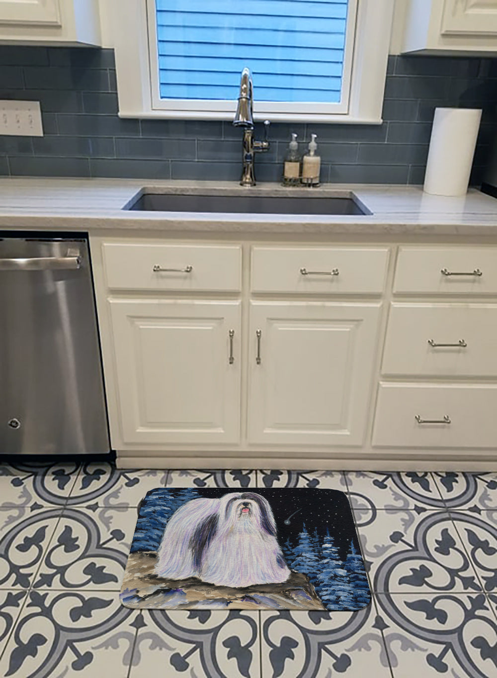 Starry Night Havanese Machine Washable Memory Foam Mat SS8450RUG - the-store.com