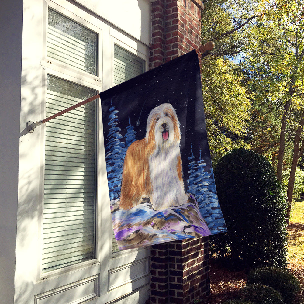 Starry Night Bearded Collie Flag Canvas House Size  the-store.com.