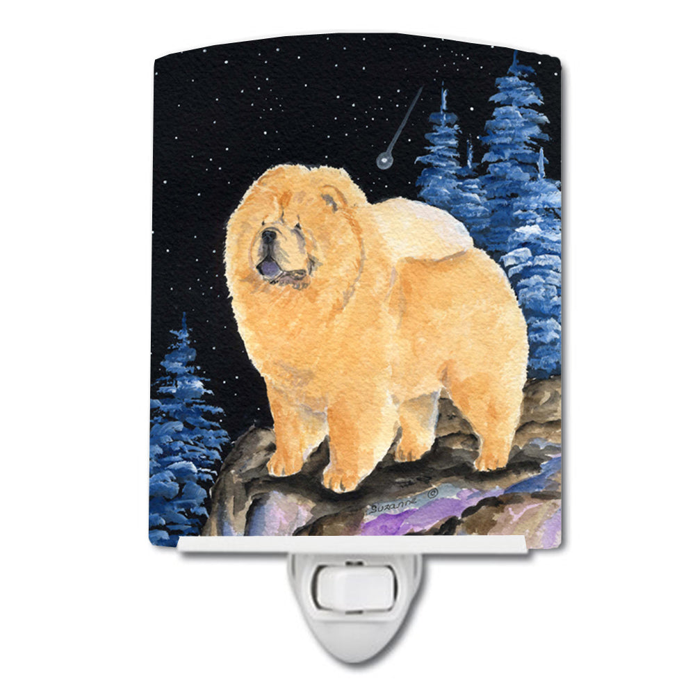 Starry Night Chow Chow Ceramic Night Light SS8454CNL - the-store.com