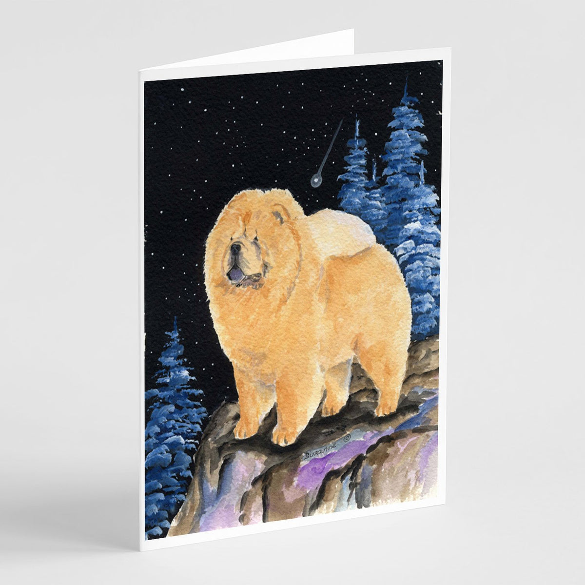 Buy this Starry Night Chow Chow Greeting Cards and Envelopes Pack of 8