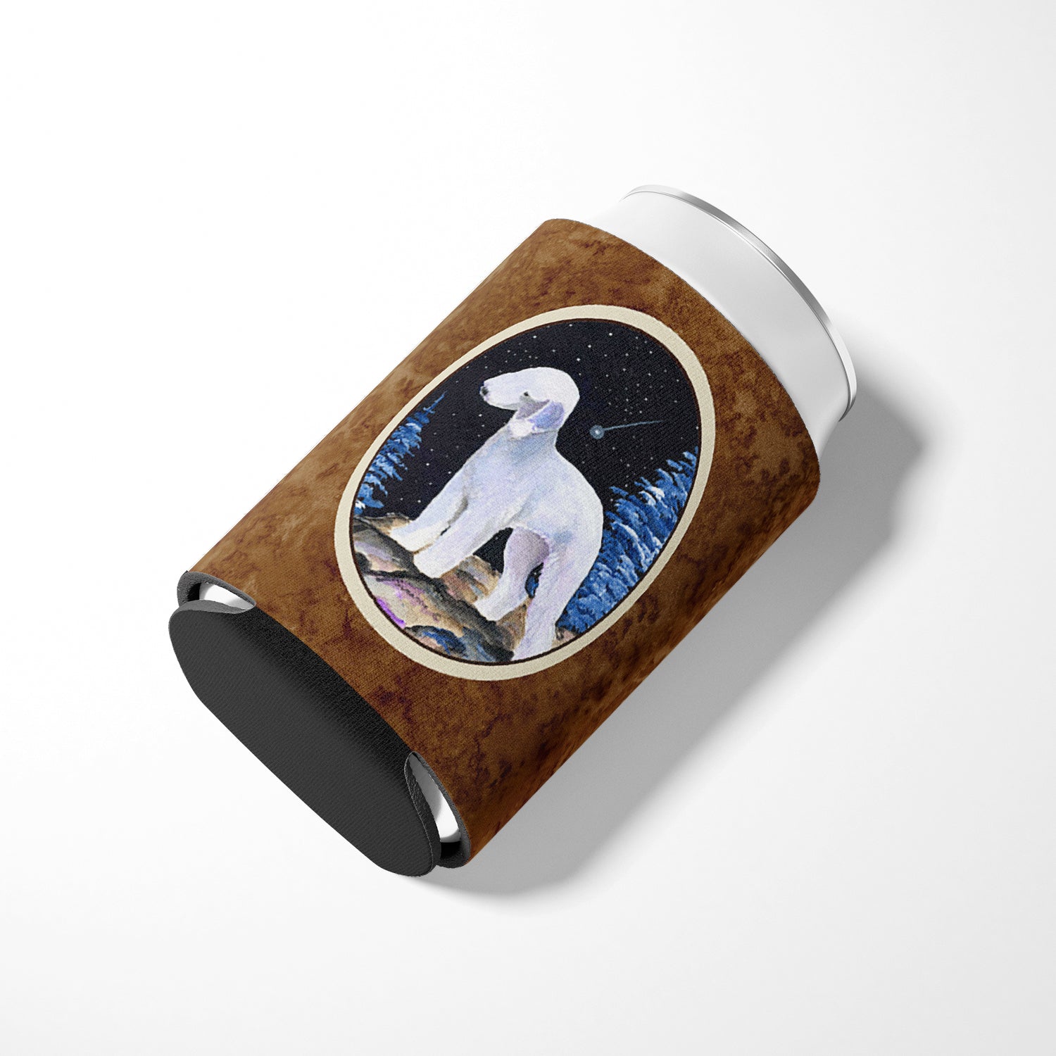 Starry Night Bedlington Terrier Can or Bottle Beverage Insulator Hugger.