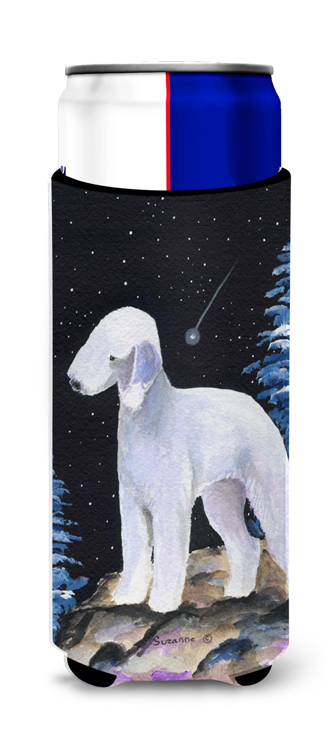 Starry Night Bedlington Terrier Ultra Beverage Insulators for slim cans SS8455MUK.