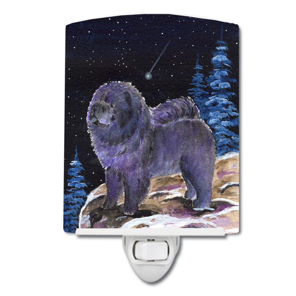 Starry Night Chow Chow Ceramic Night Light SS8456CNL - the-store.com