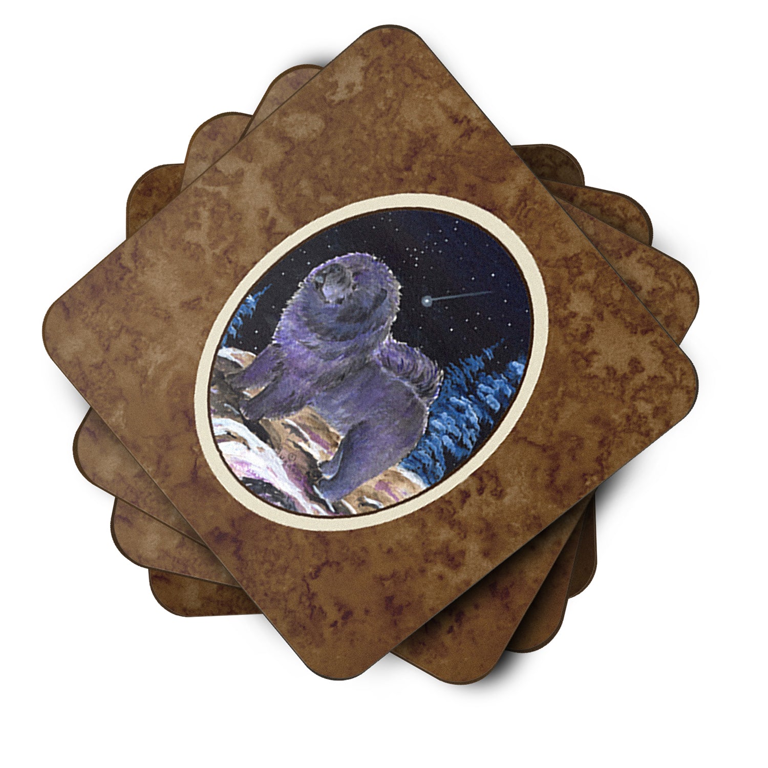 Starry Night Chow Chow Foam Coasters Set of 4 - the-store.com