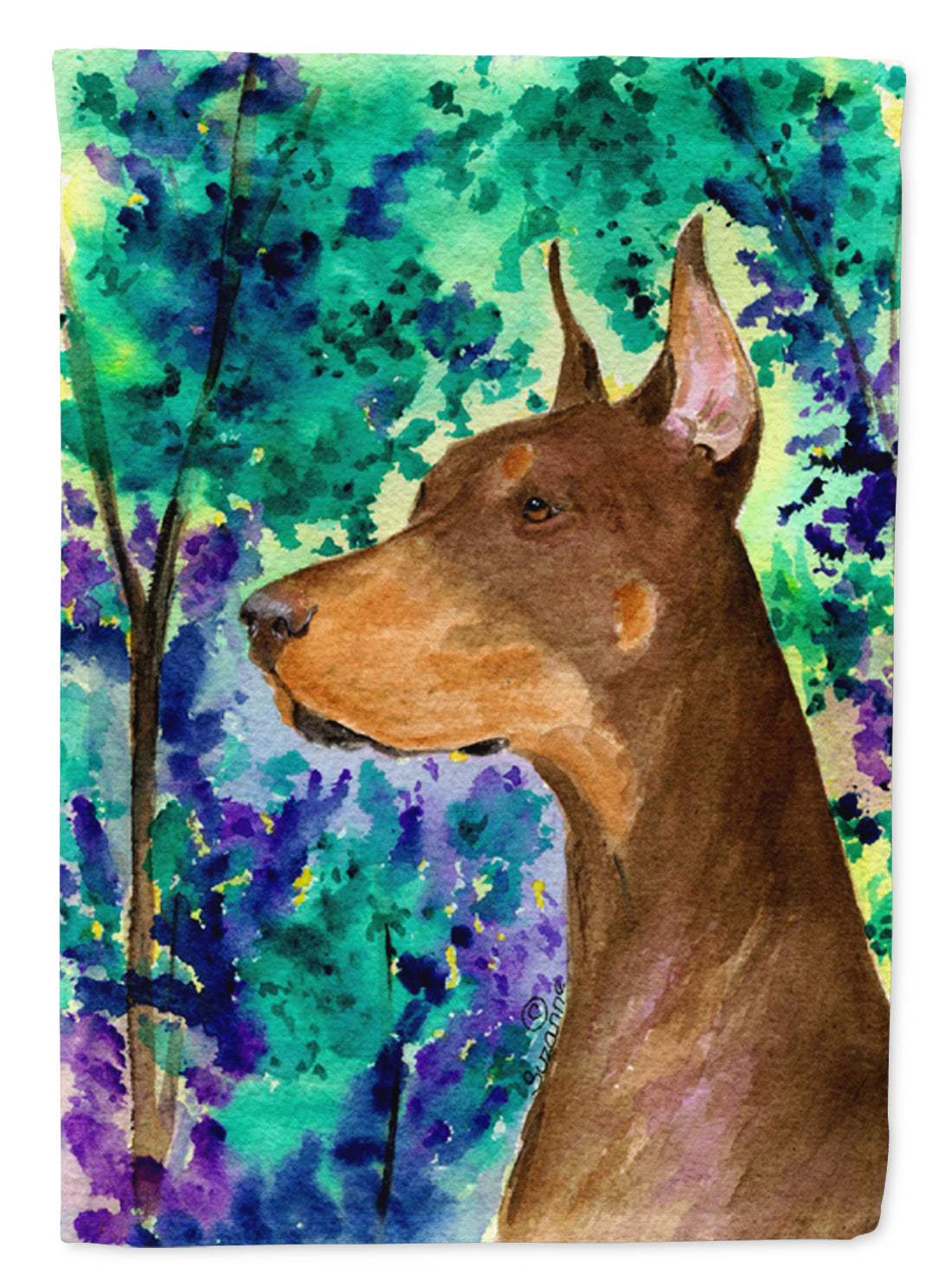 Doberman Flag Canvas House Size  the-store.com.