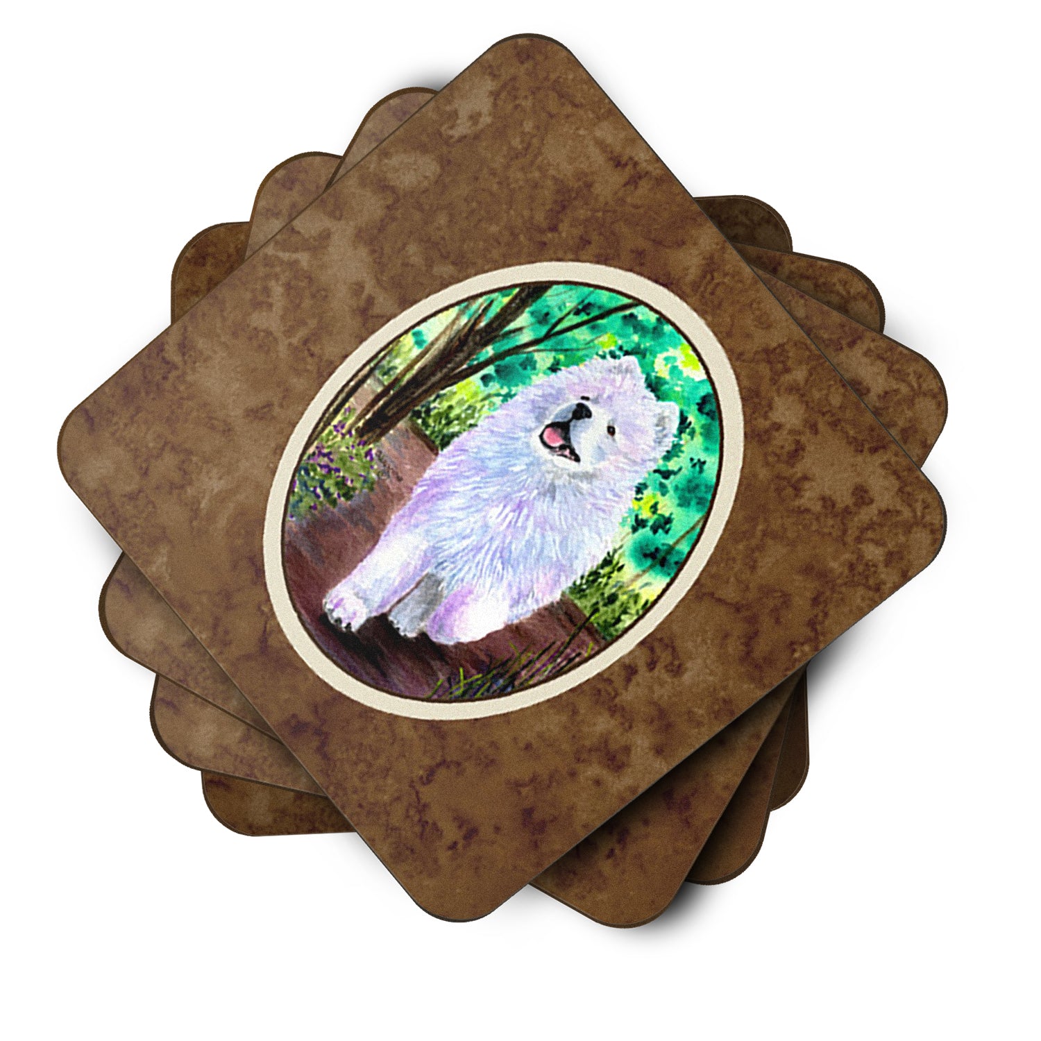 Set of 4 Samoyed Foam Coasters - the-store.com