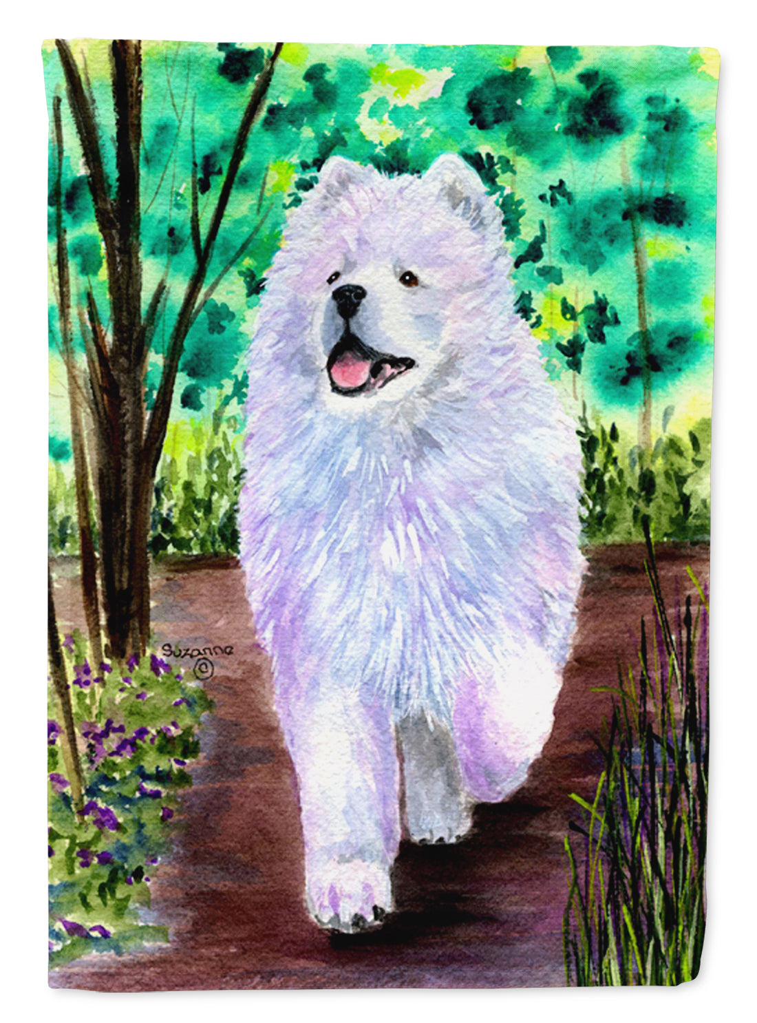 Samoyed Flag Garden Size.