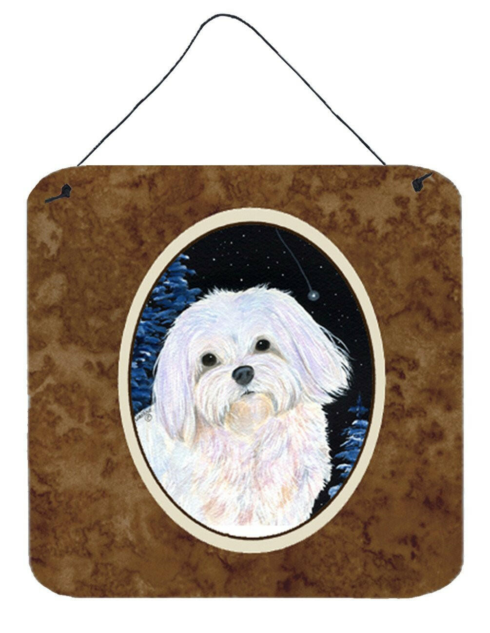 Starry Night Maltese Aluminium Metal Wall or Door Hanging Prints by Caroline's Treasures