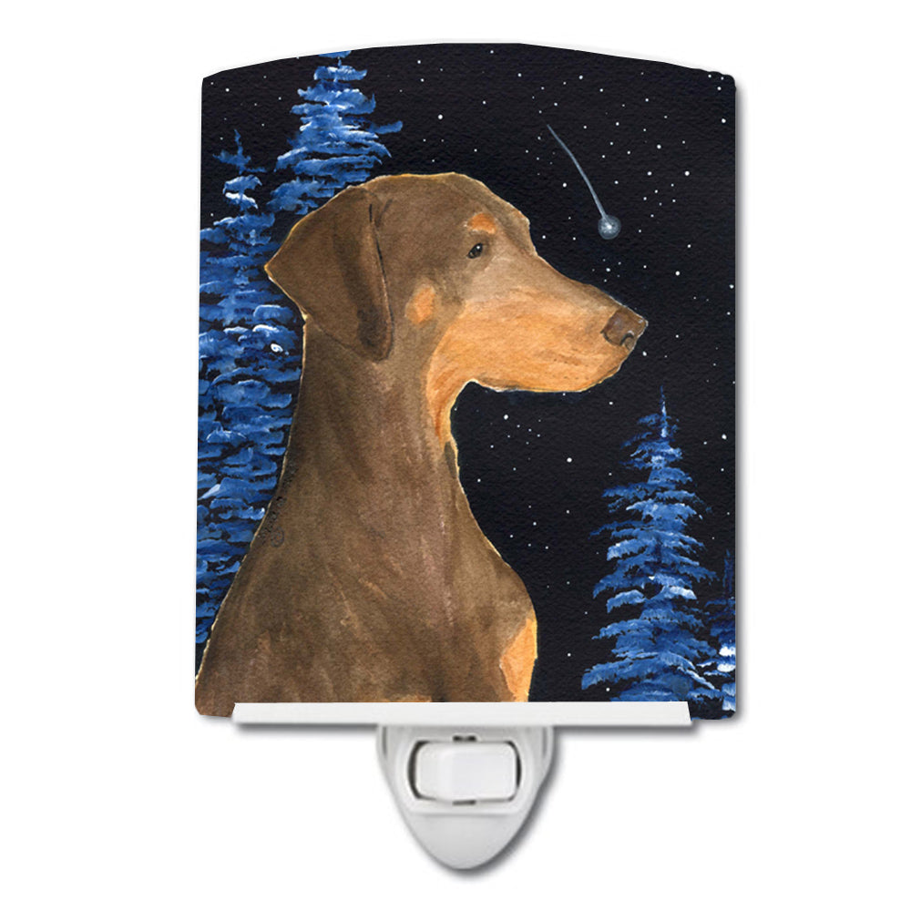 Starry Night Doberman Ceramic Night Light SS8462CNL - the-store.com