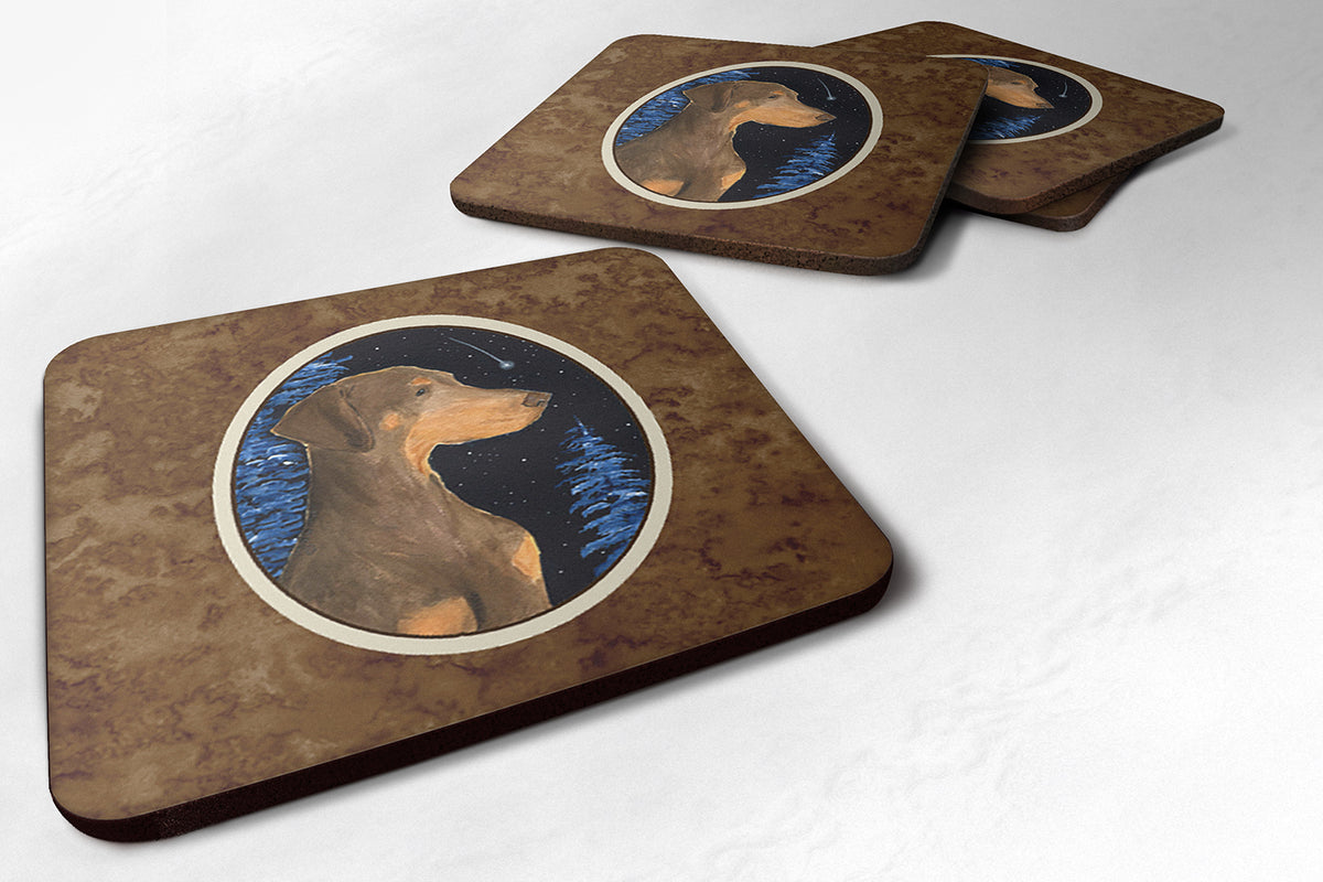 Starry Night Doberman Foam Coasters Set of 4 - the-store.com